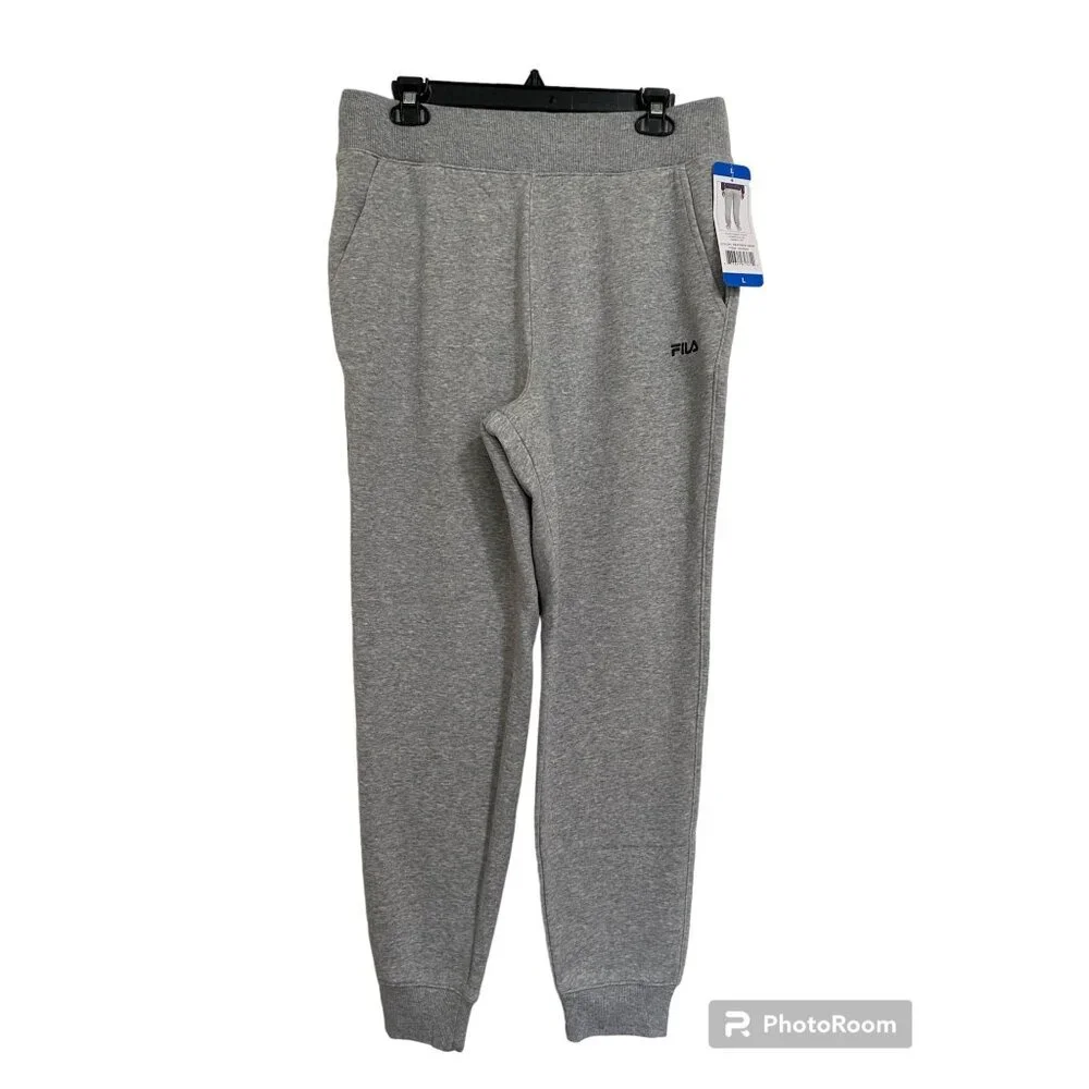 Fila Men's Sweatpants Joggers Black  Size Large Grey